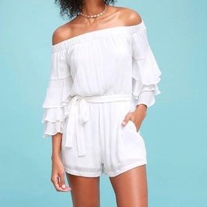 Lulus off the shoulder romper